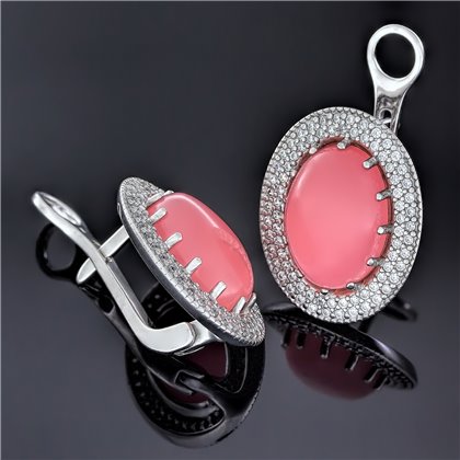 Сережки 476 улексит рожевий Rh Timofeev