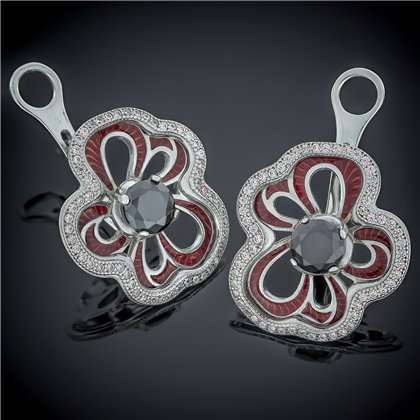 Сережки 462 цирконій чорний Rh Timofeev 2