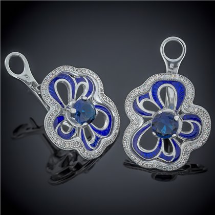 Сережки 462 альпініт синій\синя емаль Rh Timofeev