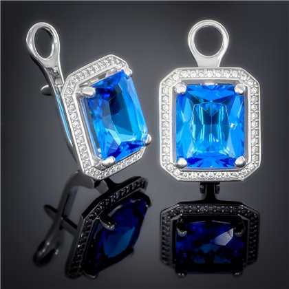 Сережки 455 альпініт блакитний Rh Timofeev