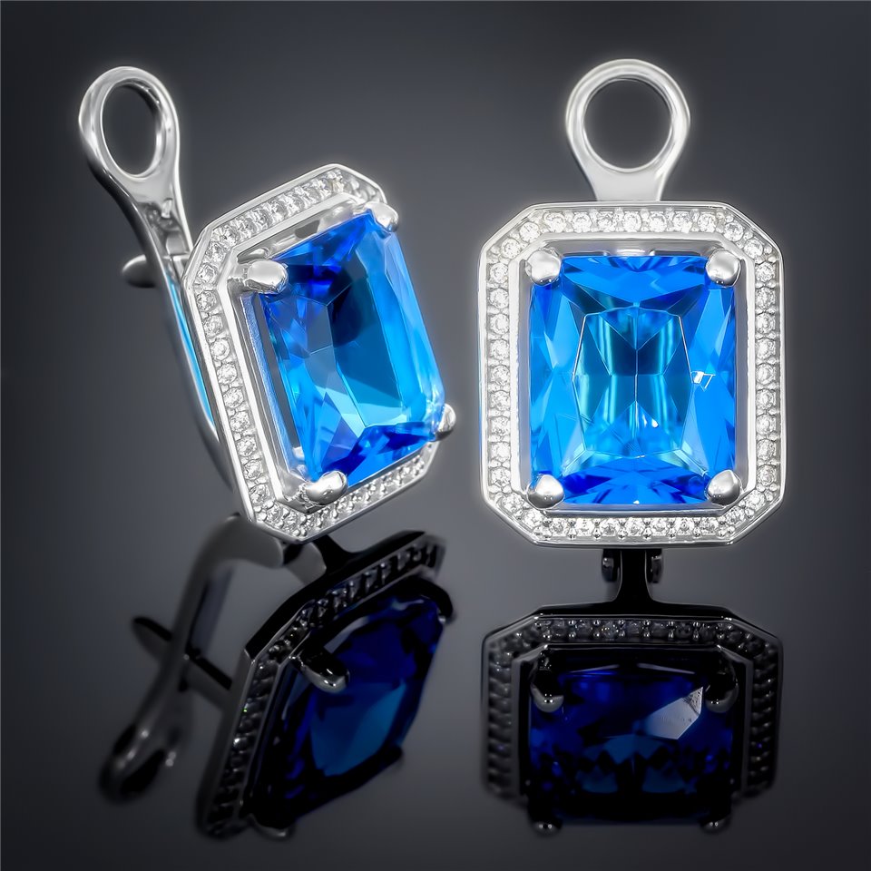 Сережки 455 альпініт блакитний Rh Timofeev