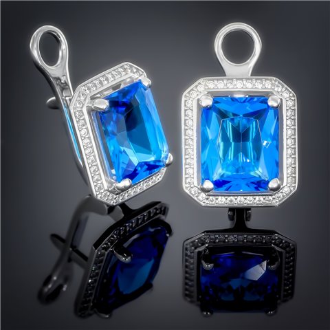 Сережки 455 альпініт блакитний Rh Timofeev