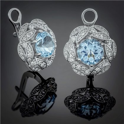 Сережки 454 альпініт блакитний Rh Timofeev