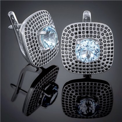 Сережки 450 топаз Rh Timofeev