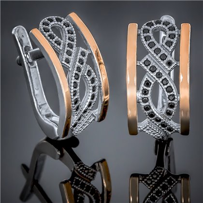 Сережки 431 цирконій червоний Rh Timofeev