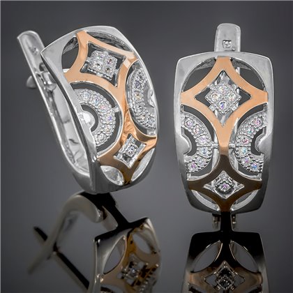 Сережки 428 цирконій червоний Rh Timofeev