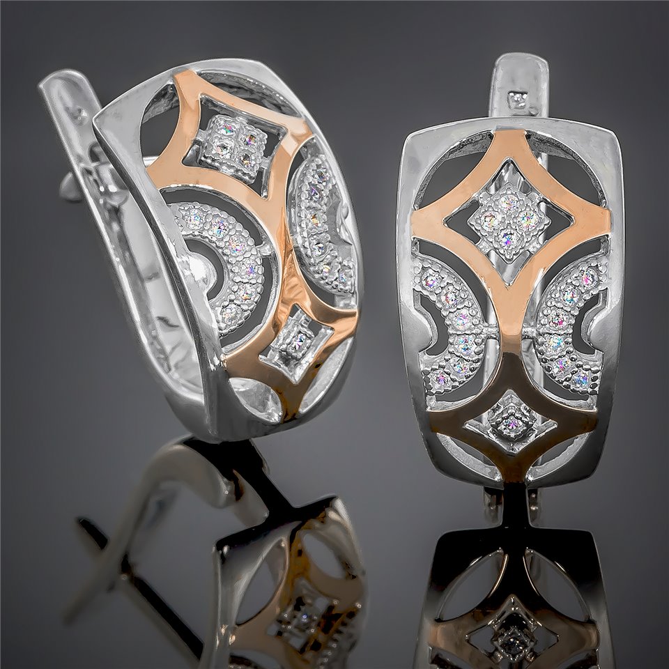 Сережки 428 цирконій голубий Rh Timofeev