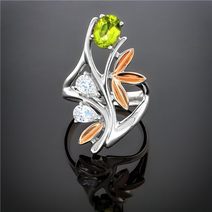 Перстень 49 хризоліт Rh Timofeev