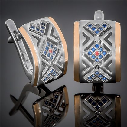 Сережки 427 цирконій кольоровий Rh Timofeev