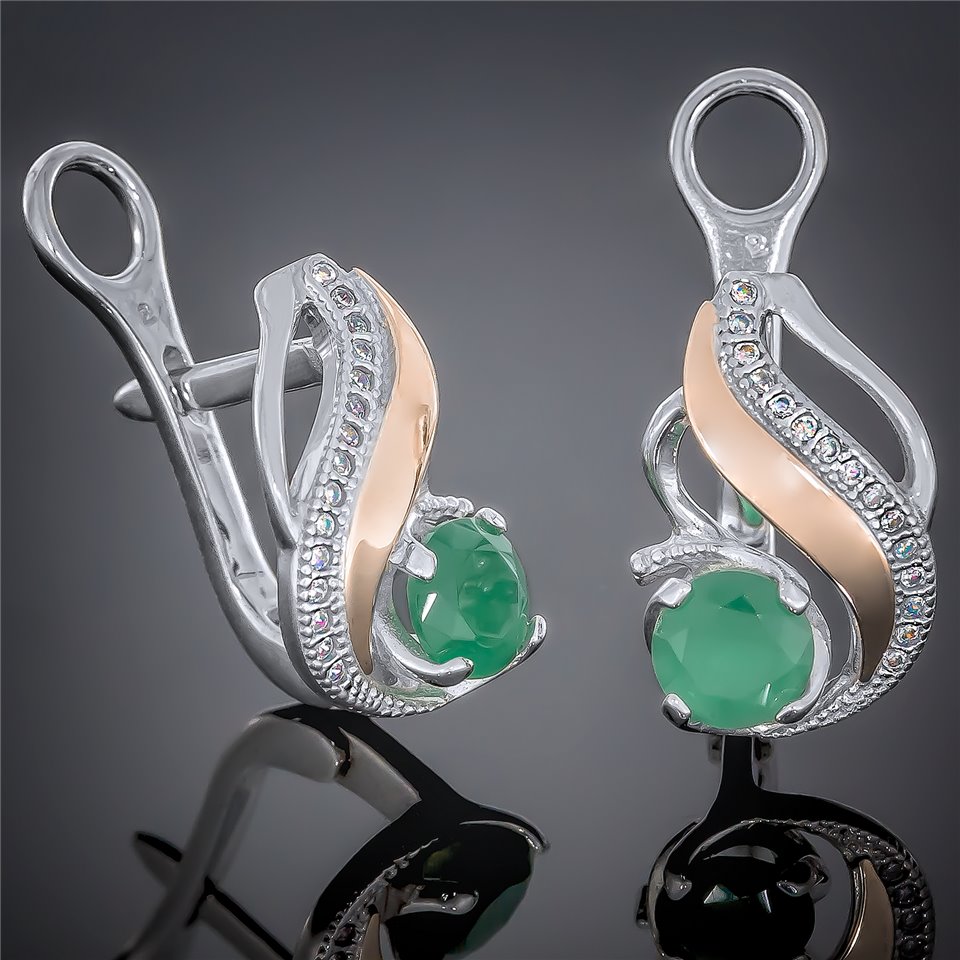 Сережки 420 хризоліт Rh Timofeev