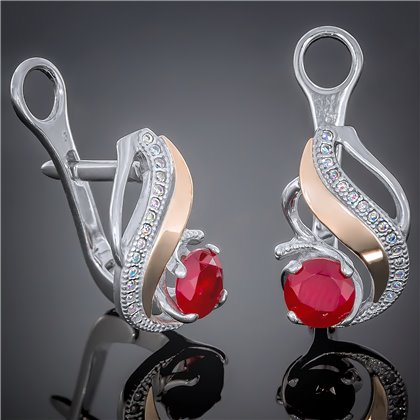 Сережки 420 альпініт червоний Rh Timofeev