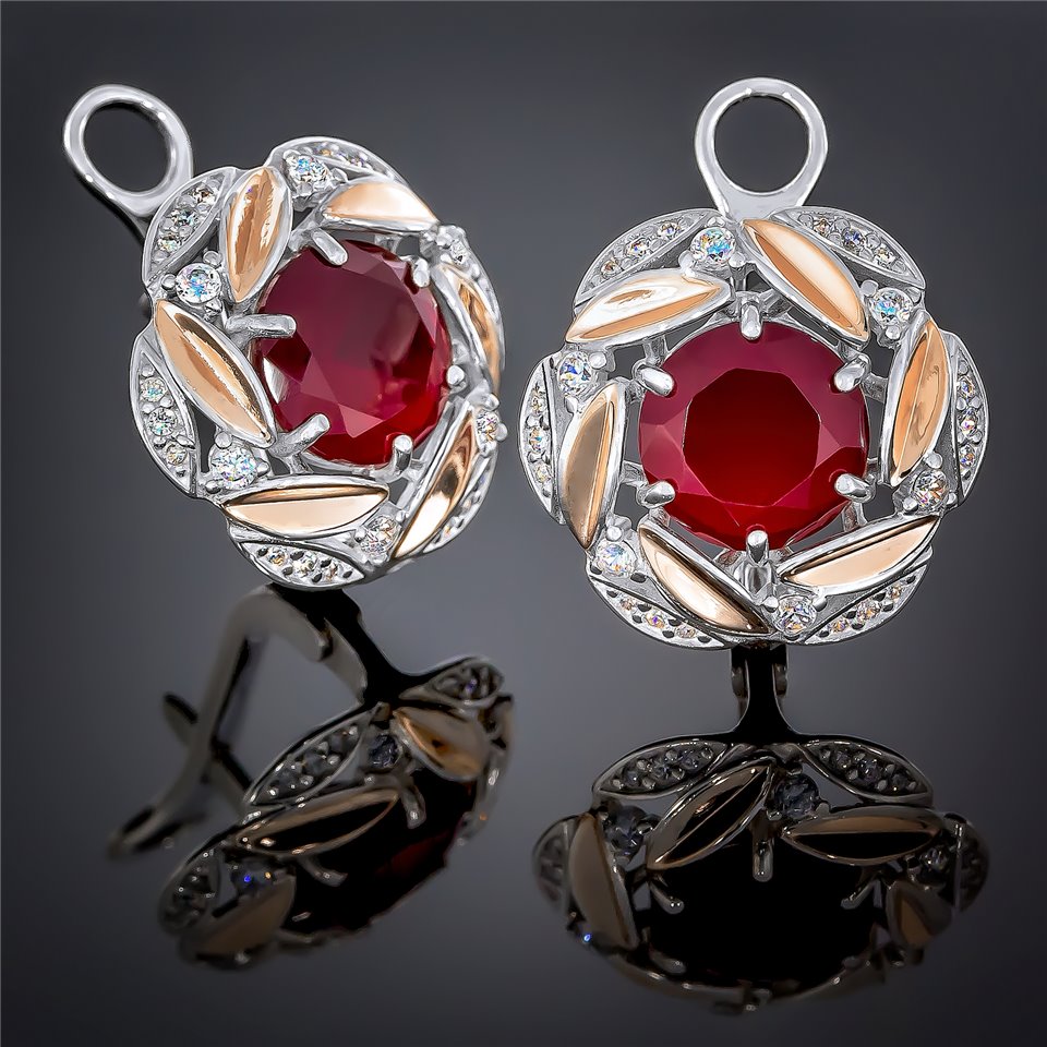 Сережки 419 гранат Rh Timofeev