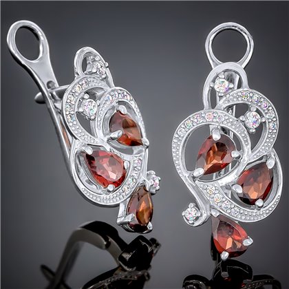 Сережки 418 альпініт червоний Rh Timofeev