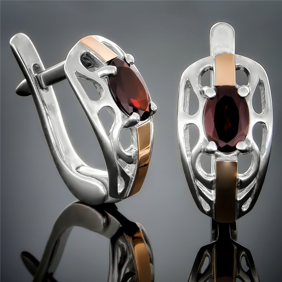 Сережки 414 альпініт червоний Rh Timofeev