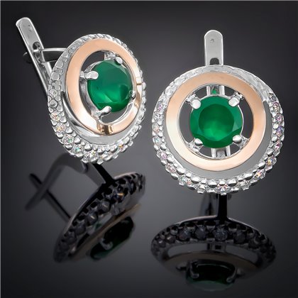 Сережки 409 альпініт смарагд Rh Timofeev