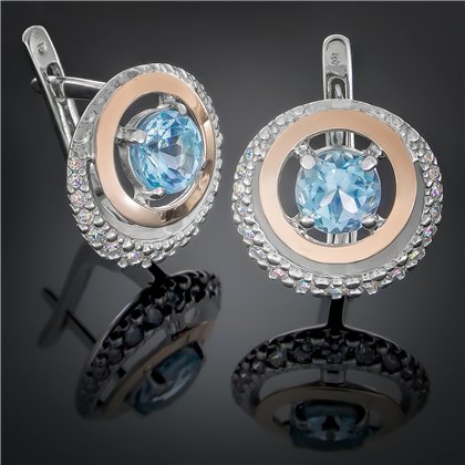 Сережки 409 альпініт блакитний Rh Timofeev