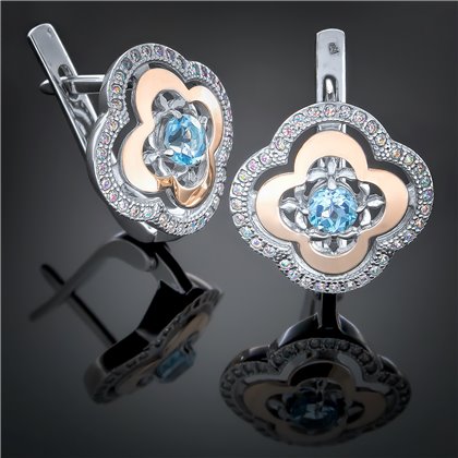 Сережки 408 альпініт блакитний Rh Timofeev