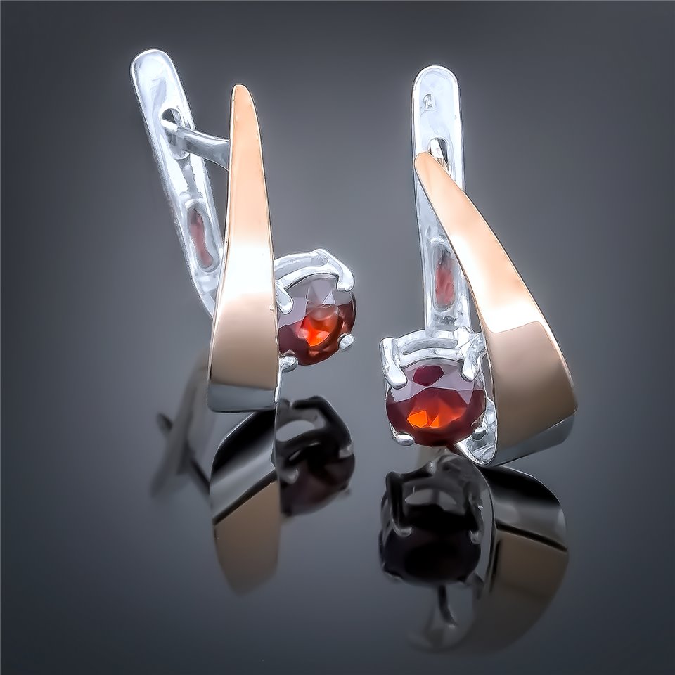 Сережки 406 альпініт червоний Rh Timofeev