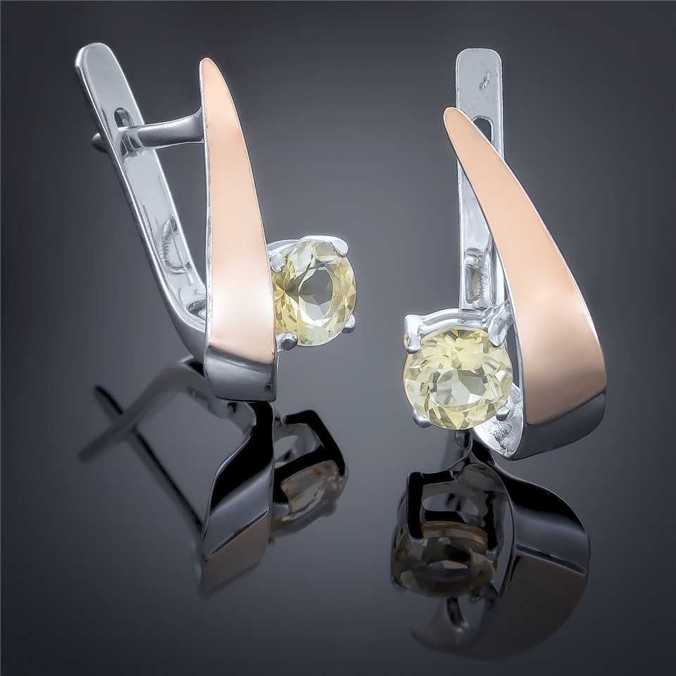 Сережки 406 альпініт жовтий Rh Timofeev