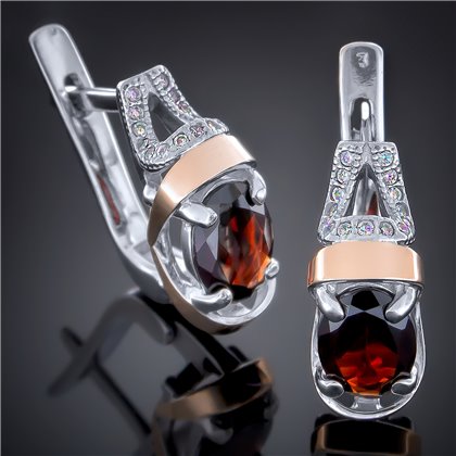 Сережки 404 альпініт червоний Rh Timofeev