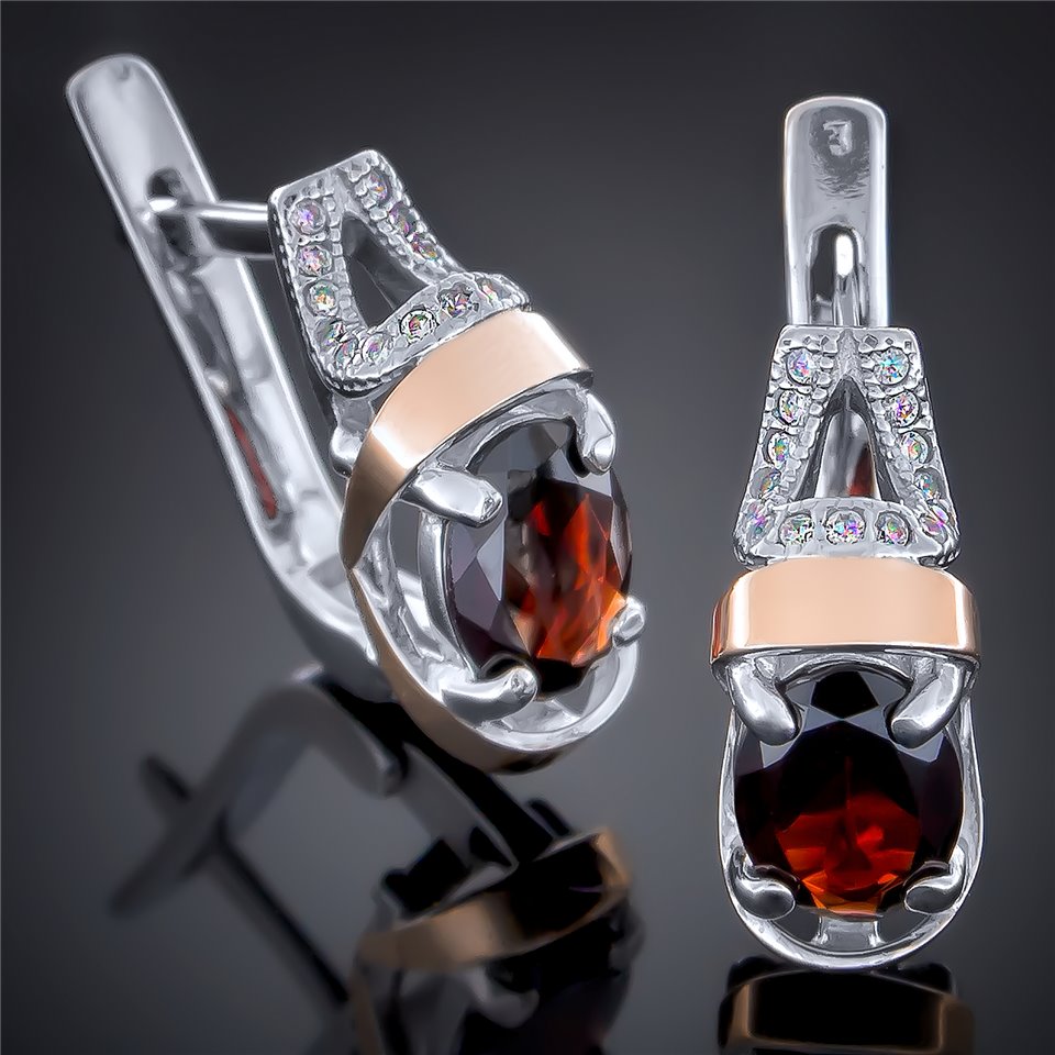 Сережки 404 альпініт червоний Rh Timofeev