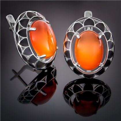 Сережки 401 янтарь жовтий імітація Rh Timofeev