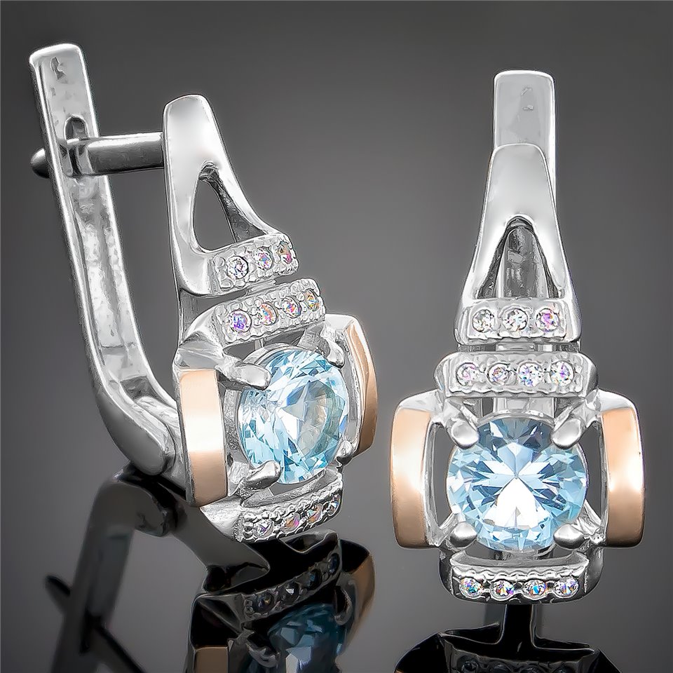 Сережки 400 альпініт синій Rh Timofeev