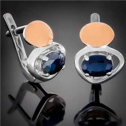Сережки 399 сапфир Rh Timofeev