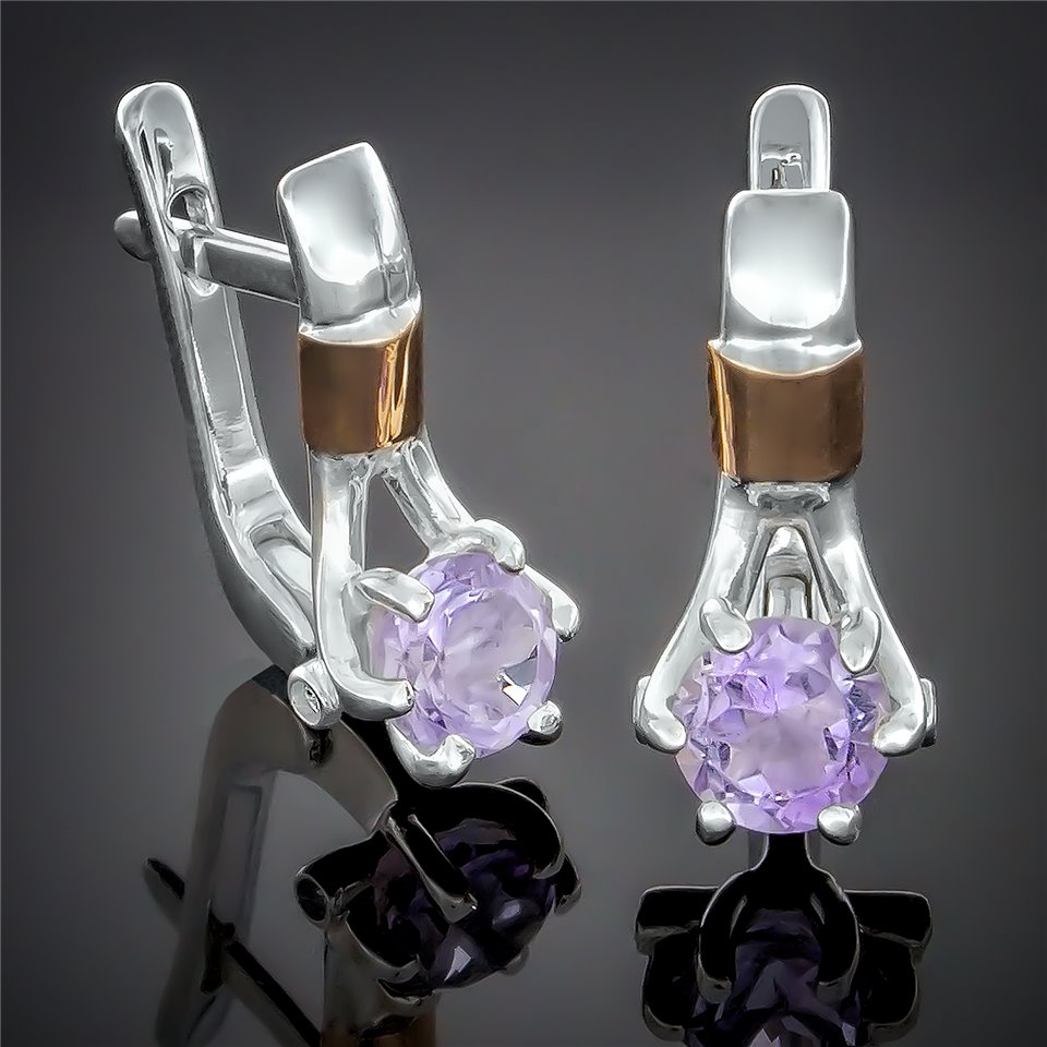 Сережки 398 цирконій чорний Rh Timofeev