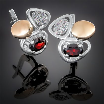 Сережки 397 альпініт червоний Rh Timofeev