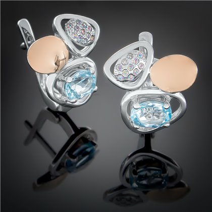 Сережки 397 альпініт блакитний Rh Timofeev