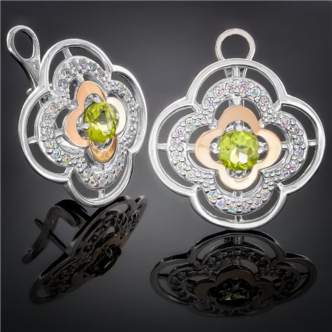 Сережки 395 альпініт зелений Rh Timofeev