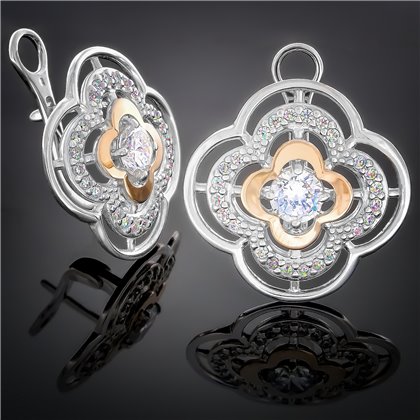 Сережки 395 топаз Rh Timofeev