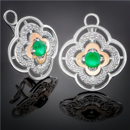 Сережки 395 сапф. Rh Timofeev