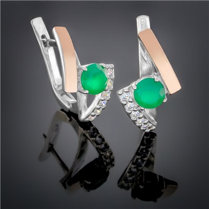 Сережки 391 альпініт смарагд Rh Timofeev