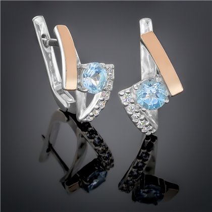 Сережки 391 альпініт блакитний Rh Timofeev