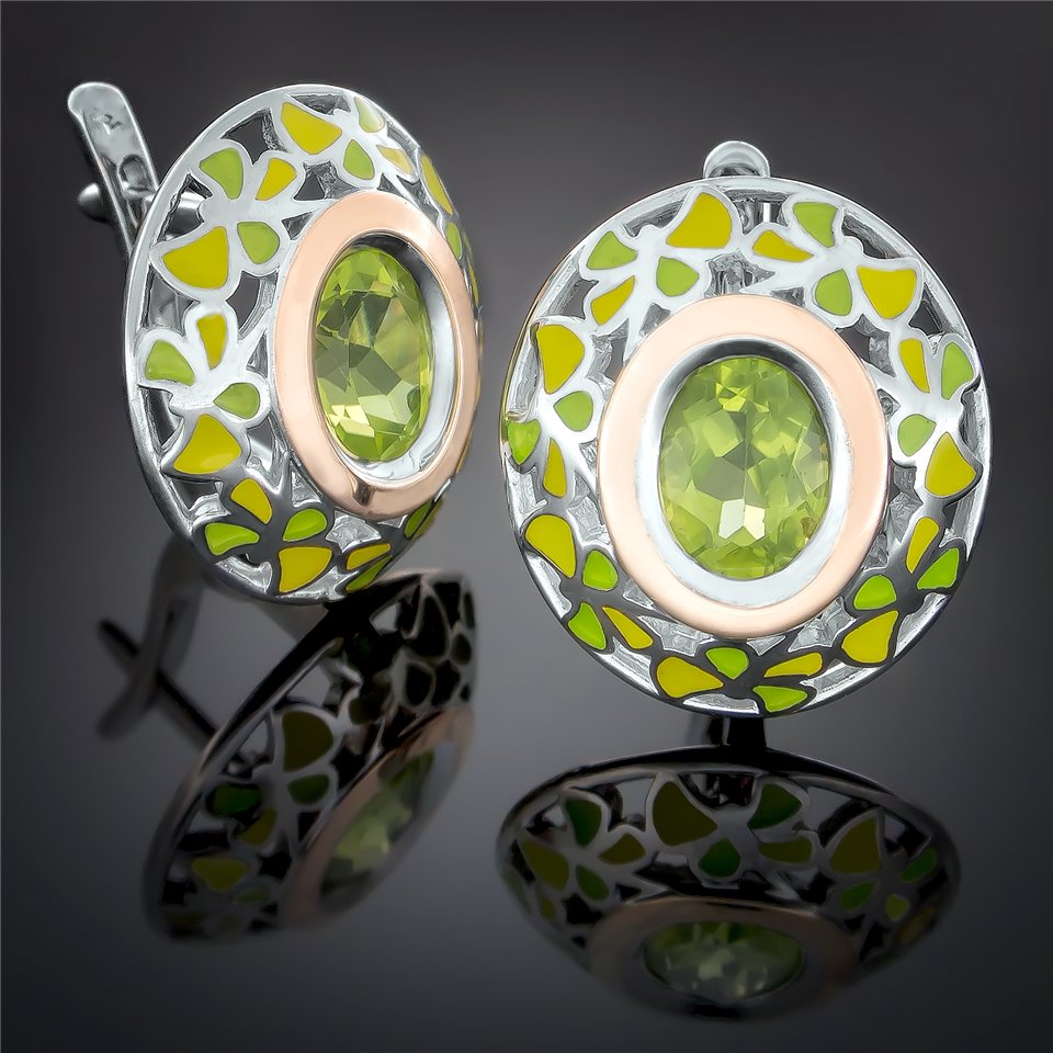 Сережки 390 альпініт зелений Rh Timofeev