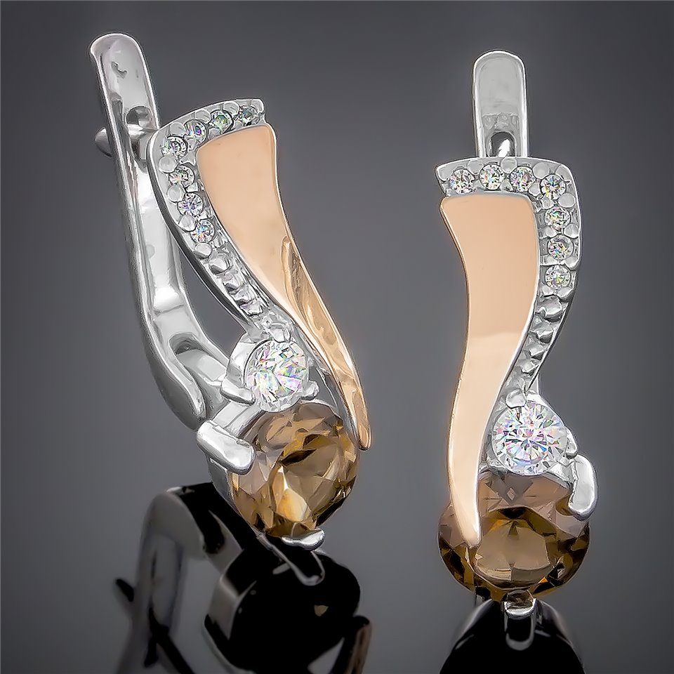 Сережки 389 альпініт жовтий Rh Timofeev