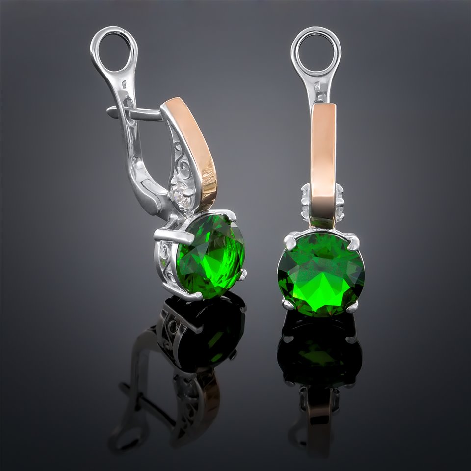Сережки 384 альпініт смарагд Rh Timofeev