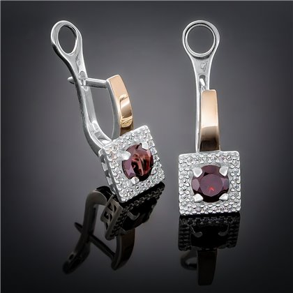 Сережки 380 альпініт червоний Rh Timofeev