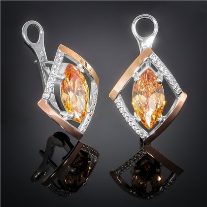 Сережки 379 цирконій шампань Timofeev