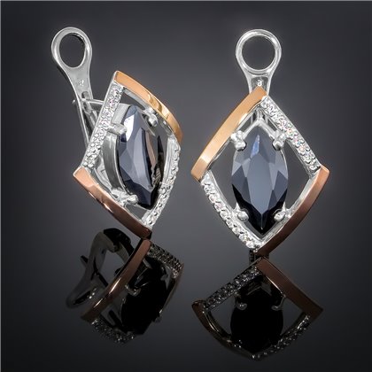 Сережки 379 цирконій чорний Timofeev