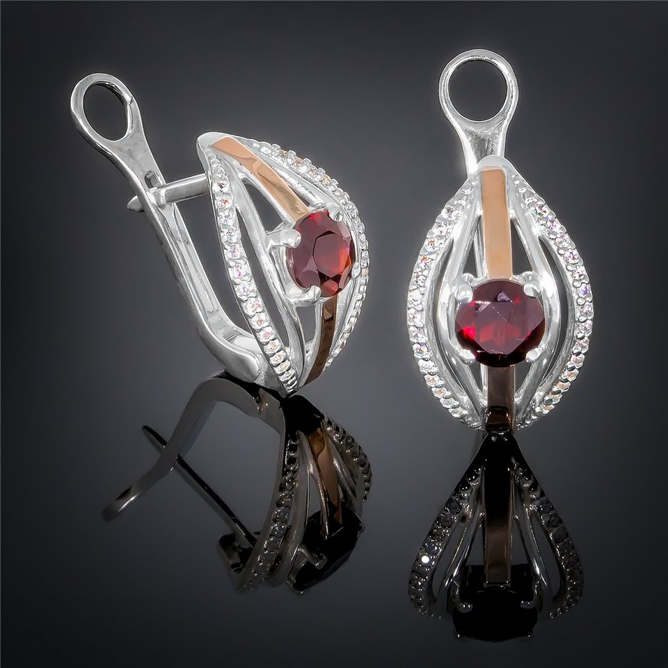 Сережки 377 цирконій чорний Rh Timofeev