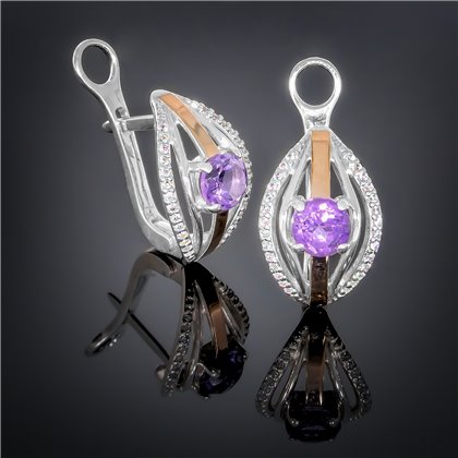 Сережки 377 аметист Timofeev