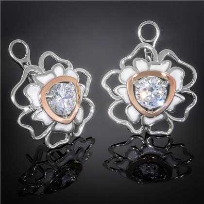 Сережки 374 цирконій білий Rh Timofeev 2