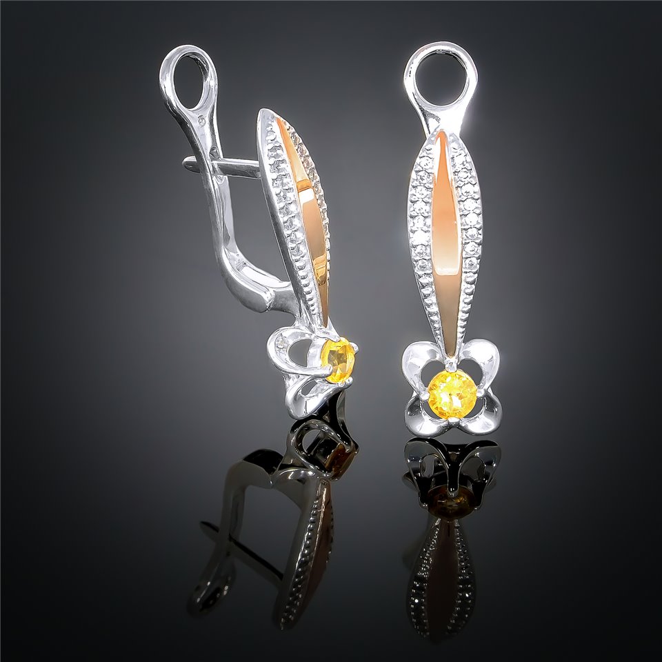 Сережки 371 цитрин Timofeev