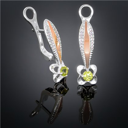 Сережки 371 хризоліт Rh Timofeev