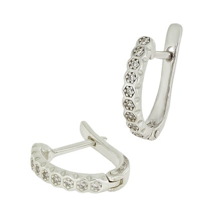 Сережки 988 цирконій білий Rh Timofeev