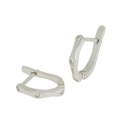 Сережки 981 цирконій білий Rh Timofeev