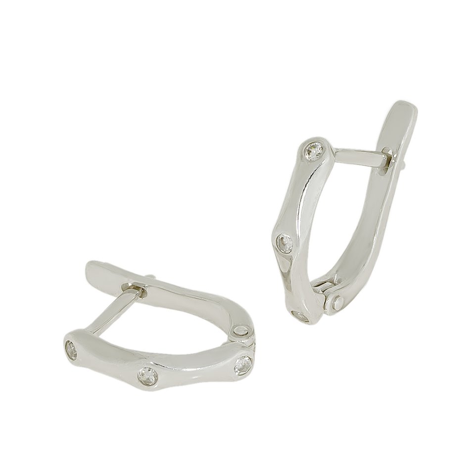 Сережки 981 цирконій білий Rh Timofeev